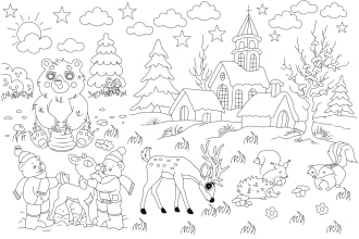 make coloring book page for kids and adult
