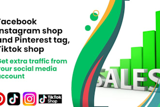 set up facebook instagram shop and pinterest tag, tiktok shop
