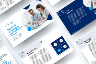 design a modern powerpoint presentation and pitch deck