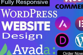 create a wordpress website using avada or divi theme