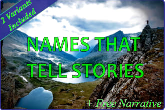 suggest names for your company and write promoting story