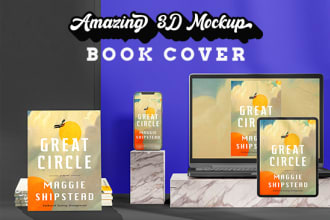 design unique 3d book cover mockup with many styles