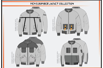design jacket with full tech pack as ready to manufacture