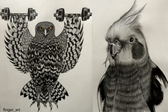 draw your pet portrait sketch dog, cat, birds, or any animal