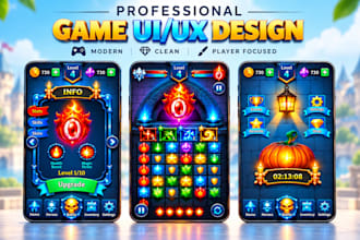 design professional game UI UX for mobile and PC