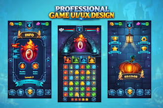 design professional game UI UX for mobile and PC