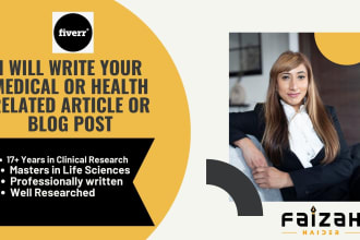 write your medical, fitness or health related content