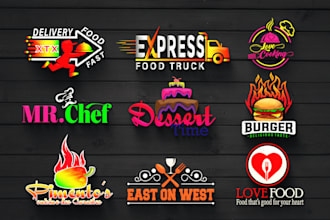 design restaurant, pizza, bbq, food logo, coffee,food truck and menu design
