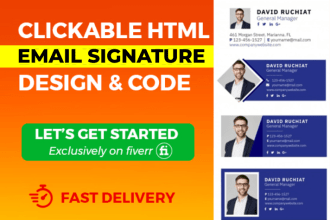 create clickable HTML email signature outlook, gmail, yahoo