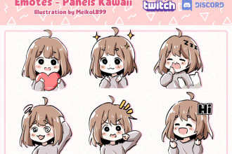 draw twitch emotes in a kawaii style