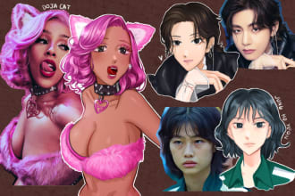 draw you or your photo in anime style, personalized drawing, sfw, cosplay, pfp