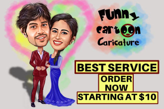 draw funny cartoon caricature portrait from your photo