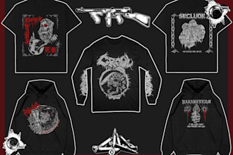 create hardcore or metal band logo, artwork, with my style
