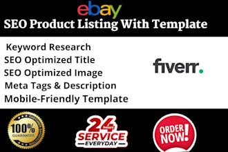 do ebay SEO product listing with html template design