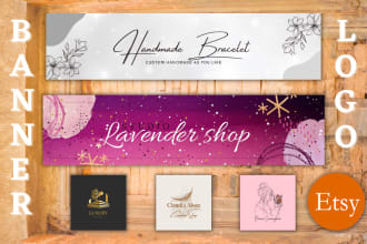 design an elegant etsy shop banner and logo for you