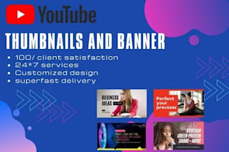 design creative youtube thumbnails and banner for you