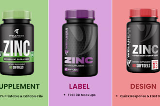 do product label for cosmetic, supplement and pouch