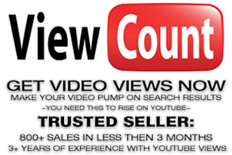 deliver 20000 slow real human Youtube views and 50+ likes and 30 custom comments and 100+ subscribers and 30+ favorites to your videos