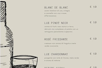 pregettazione di un menu