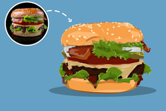 draw food vector cartoon illustration from photo