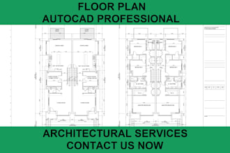 draw architecture floor plan blueprint in autocad