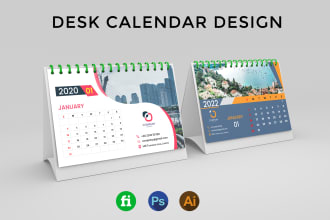 do desk or wall calendar and daily planner design in 24 hours