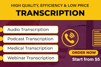 do interview transcription, transcribe audio files