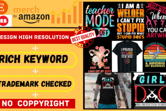 do creative merch by amazon t shirt design  and listing