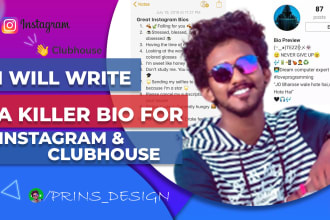 write an eye catching clubhouse and instagram bio