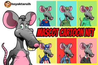 draw characters mascot cartoon illustration for nft