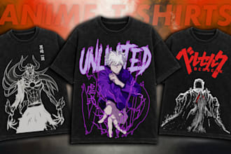 do custom streetwear and  anime t shirt design for you