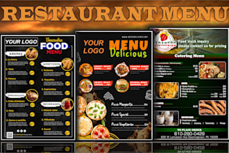 do an amazing restaurant menu design, catering menu,  food menu