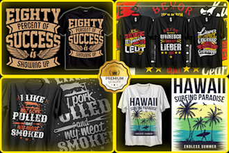 design creative typography and illustrative t shirt design