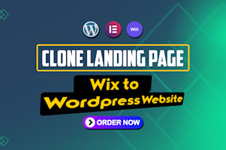 convert clone wix to wordpress landing page website