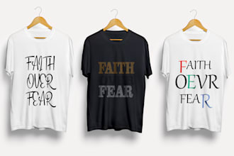 do a custom trendy minimalist typography t shirt design