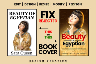 design kdp cover and kindle cover or fix rejected  book cover