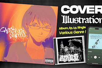 make cool album, ep, mixtape cover design and illustration