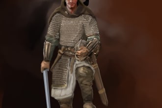 draw a character, concept art, fantasy, in digital painting
