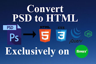 convert psd, xd, figma to html responsive bootstrap 5