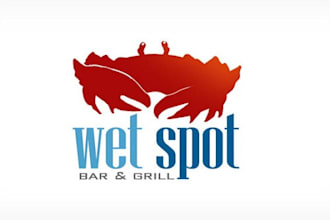 design unique wet spot logo in 1  day