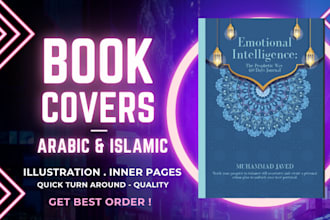 do unique arabic book cover, islamic book cover n book inner pages