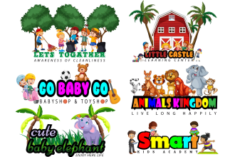 design baby shop, child care, day care, school,and kids logo