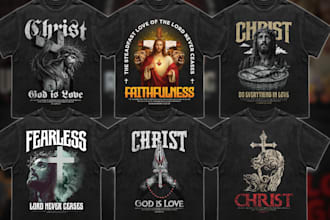 design christian and faith typography t shirt for your apparel brand