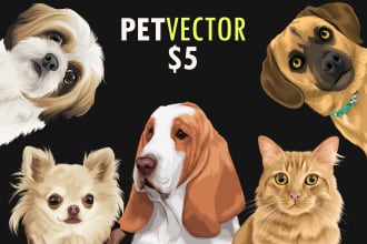 draw a pet to vector portrait