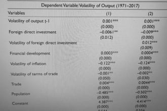 do regression and time series analysis of economic data
