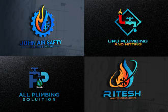 design plumbing heating airconditioning hvac and  cleaning air logo