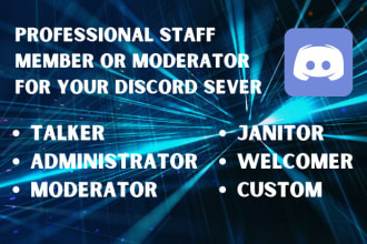 staff and discord moderator on your nft server or more