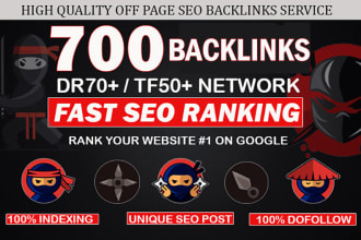 do high quality DR 70 to 80 permanent white hat seo dofollow backlinks