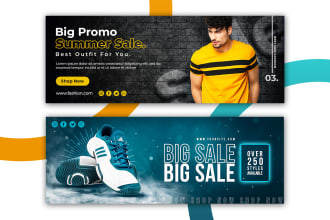 design web banner, shopify banner, facebook cover, google ads, hero image
