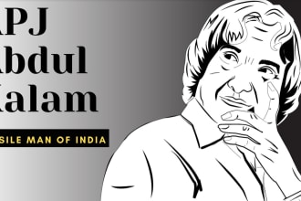 create a line art, vector art portrait black and white